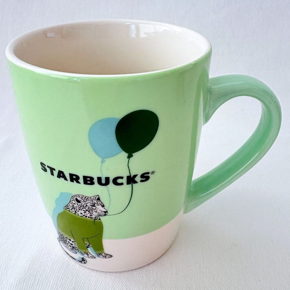 Starbucks 2020 Green Leopard and Balloons‎ Coffee Cup Mug